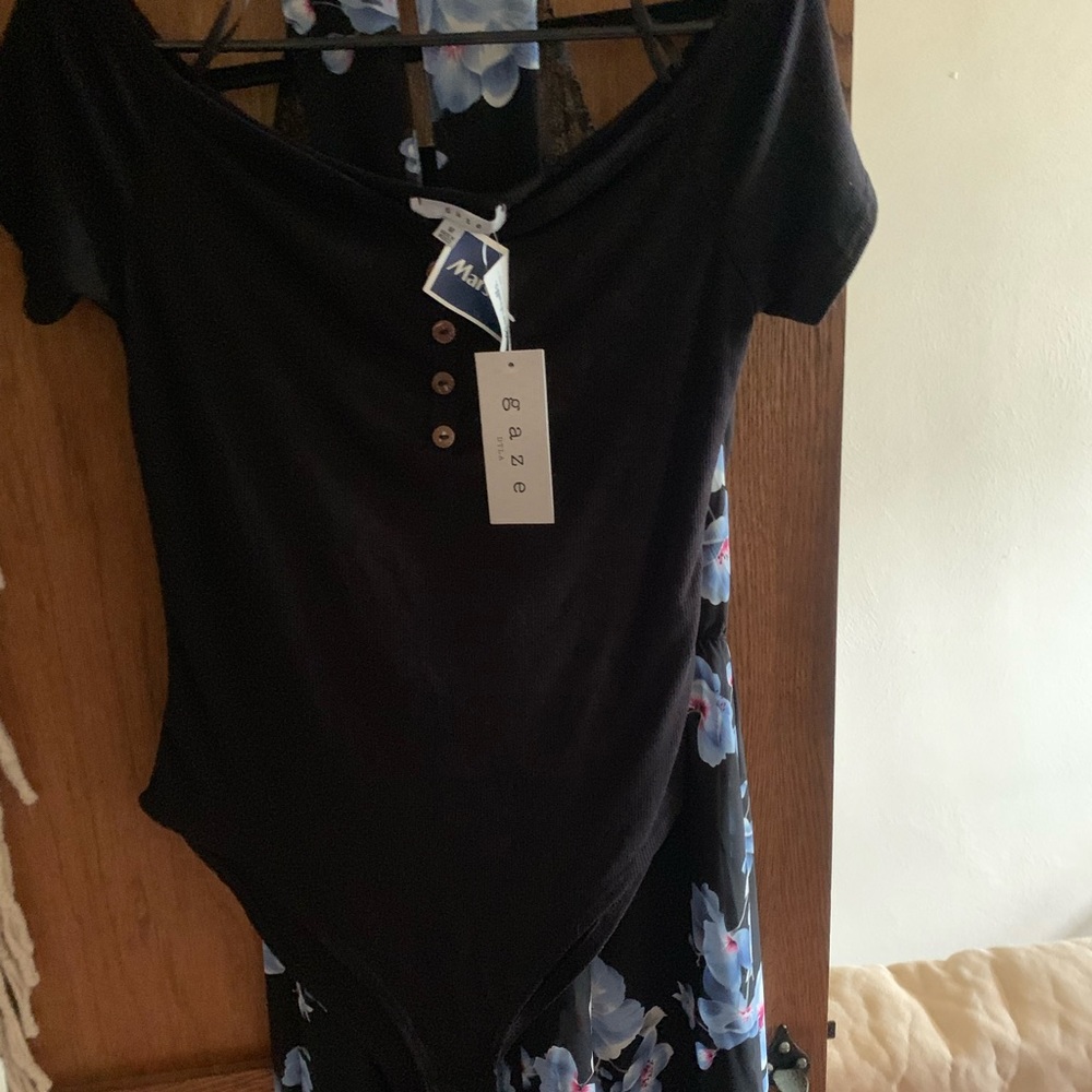 Black off the shoulder onesie